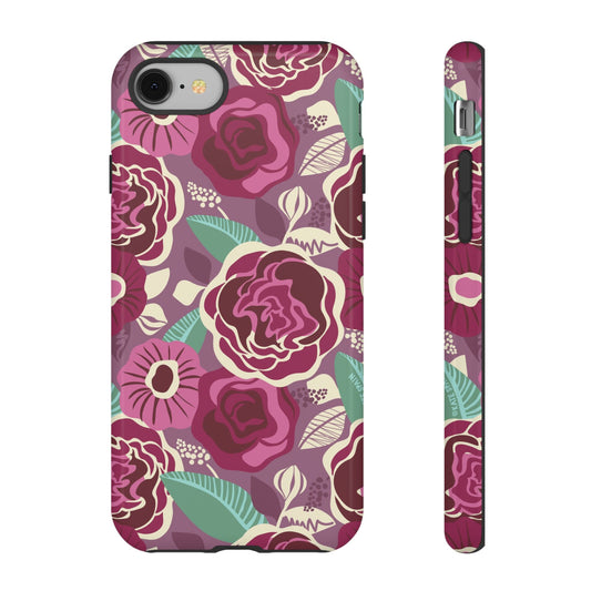Tea Rose Burgundy iPhone Tough Case