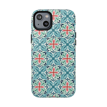 Stonecrop MagSafe iPhone Case - Floral Tile Geometric Pattern