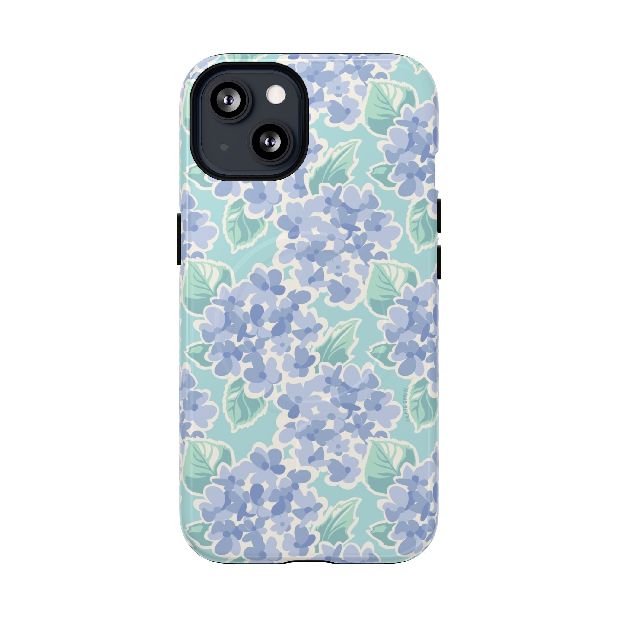 Nantucket Hydrangea MagSafe iPhone Phone Case – Glossy | periwinkle, sky blue, mint hydrangea floral print