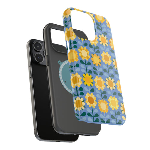 Sunflowers MagSafe tough case lifestyle shot - sunflower design protection for iPhone