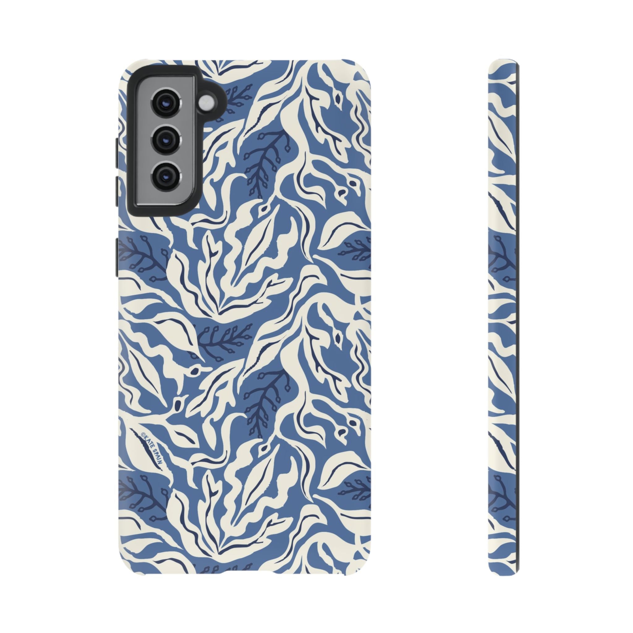 Luxury Ocean Tides Samsung Galaxy S21 Plus Case – Matte | blue and white tidal bed ocean print