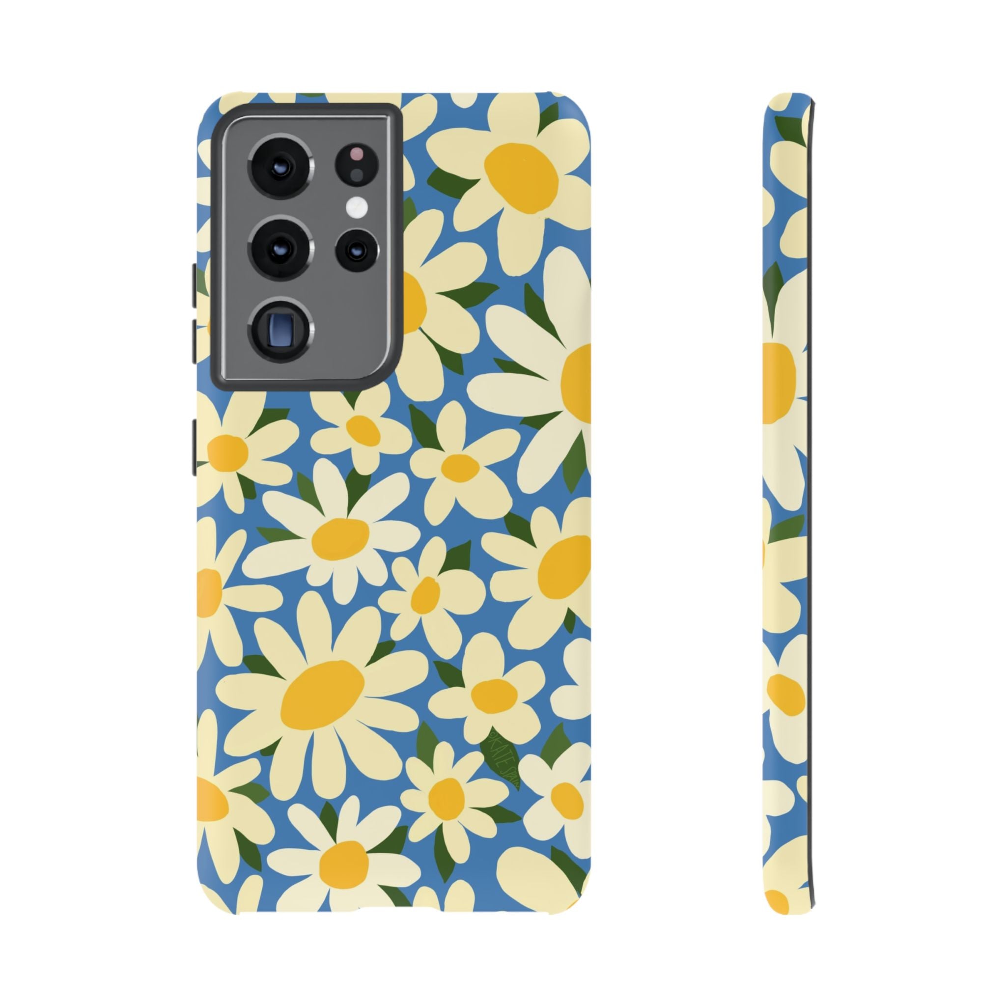 Luxury Shasta Samsung Galaxy S21 Ultra Case – Matte | blue, yellow, white daisy floral print