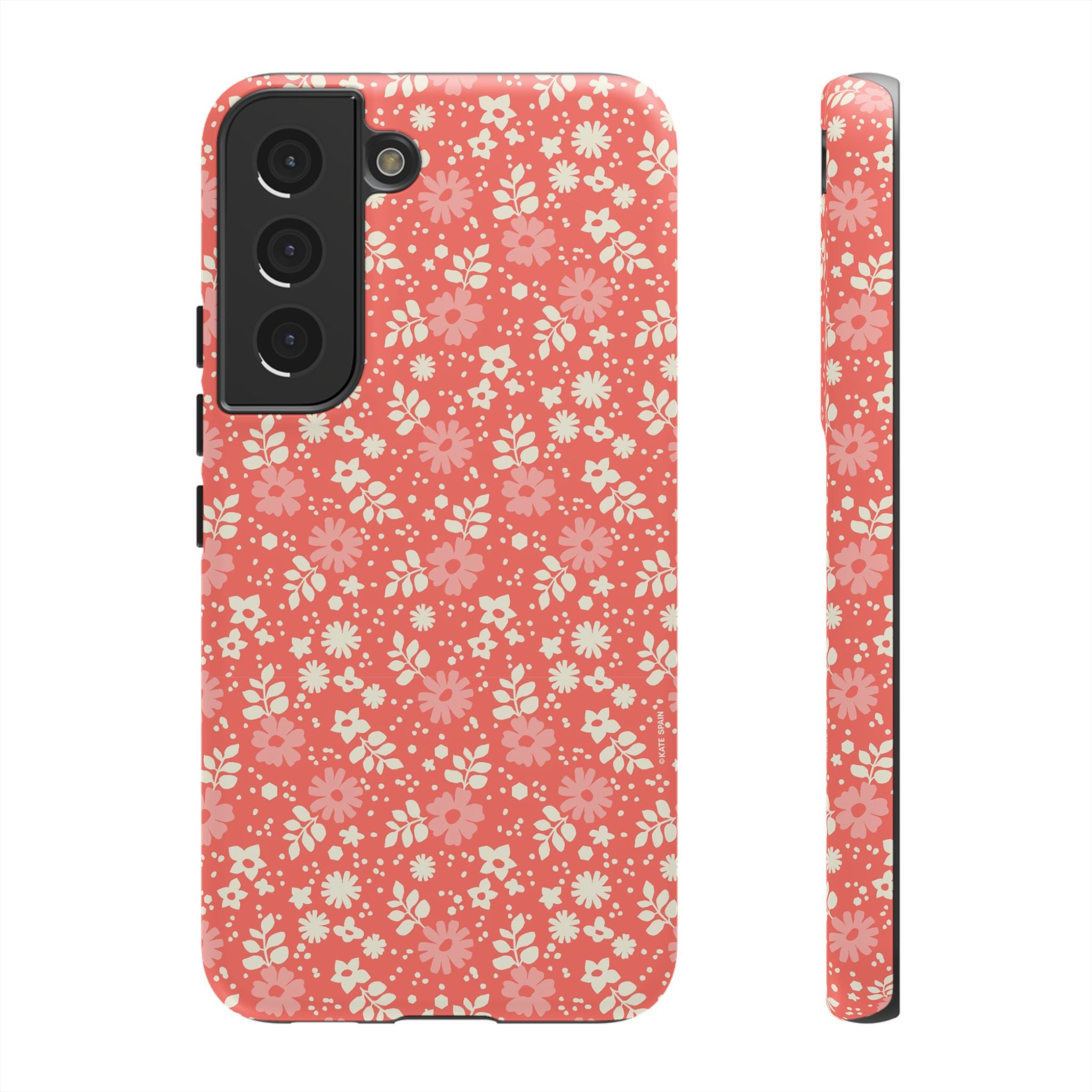 Petaline Samsung Galaxy S22 Case – Matte | coral, cream, pink ditsy floral print