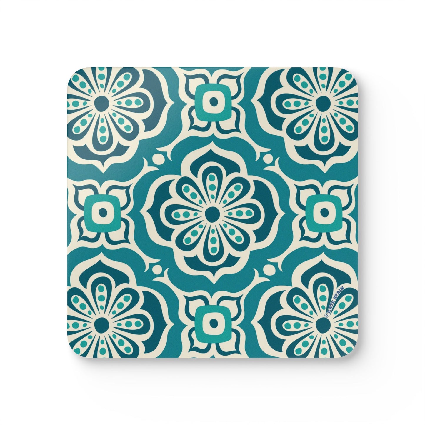 Alhambra Teal Cork Coaster Set