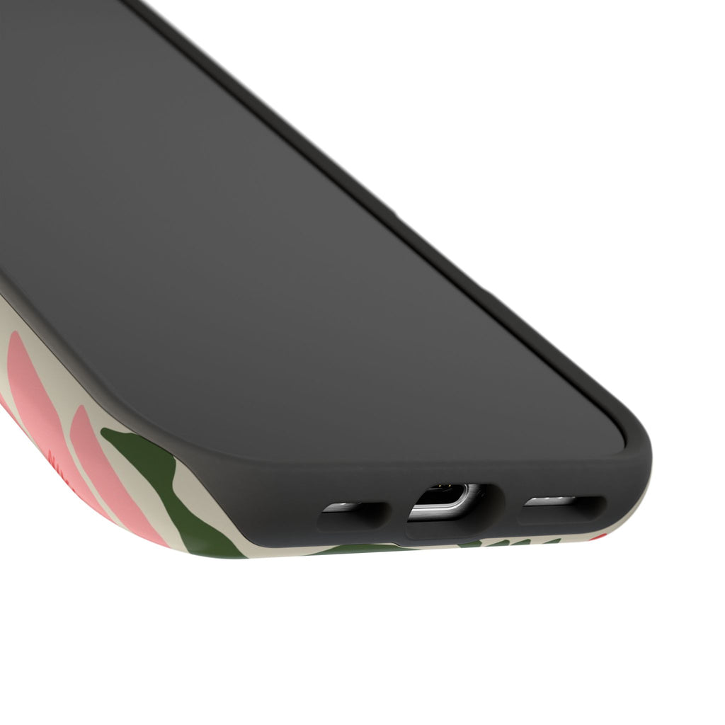 Botanica MagSafe iPhone 16 Pro Max Case – Glossy | bottom of front panel showing ports for plug-ins.