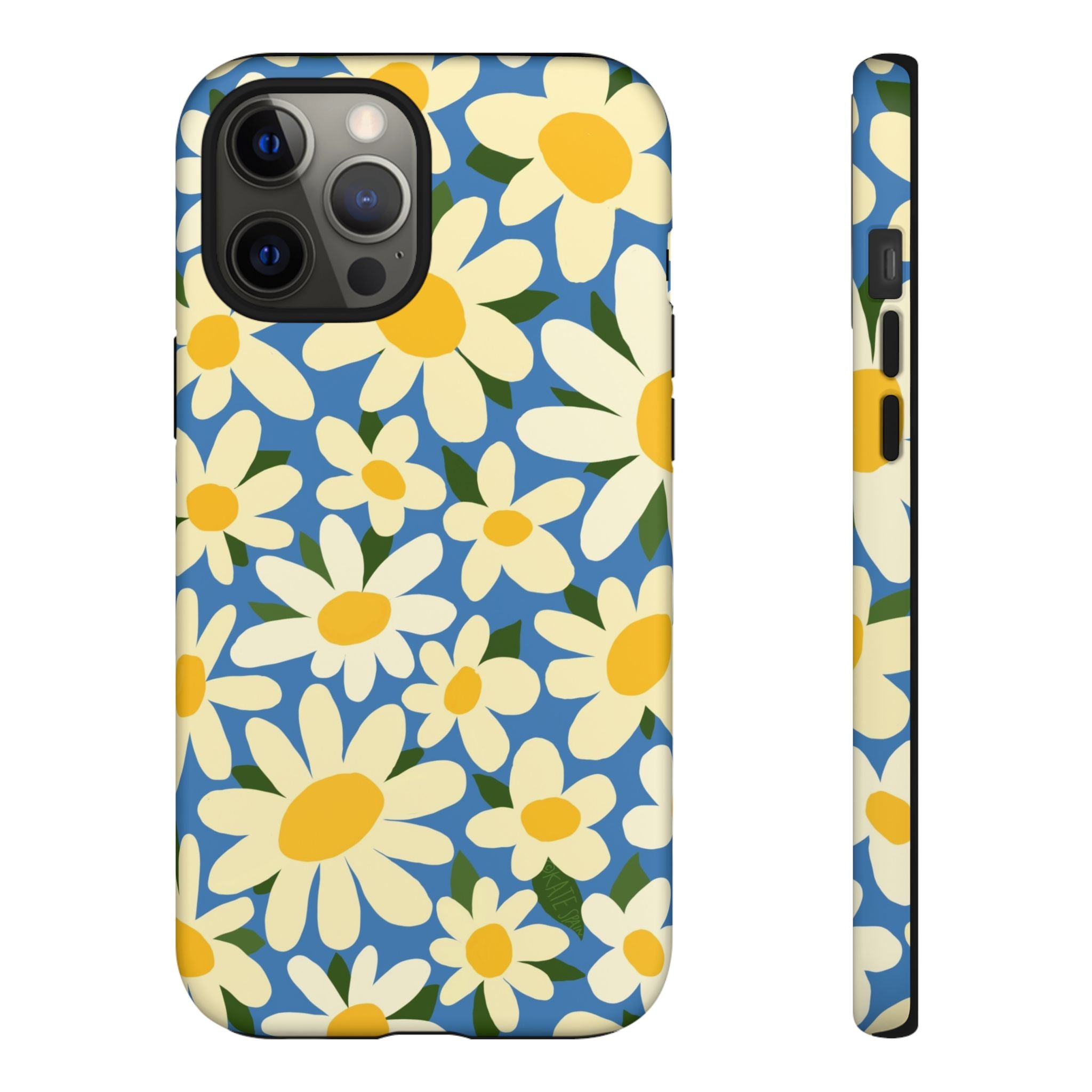 Shasta Daisy Tough iPhone 12 Pro Max Case – Matte | blue, cream, yellow daisy floral print
