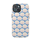 Seashells MagSafe iPhone 15 Case – Glossy | periwinkle, cream, blush scallop shell print