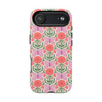 Pink Butterfly MagSafe iPhone 17 Air Case – Matte | pink, coral, green, cream butterfly floral print