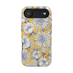 Jardin Luxury MagSafe iPhone 17 Air Case – Glossy | yellow, cream, blue botanical floral print