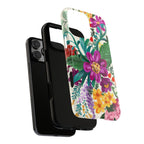 Posy Tough iPhone 16 Pro Max Case – dual-layer construction detail | cream, magenta, coral botanical floral print