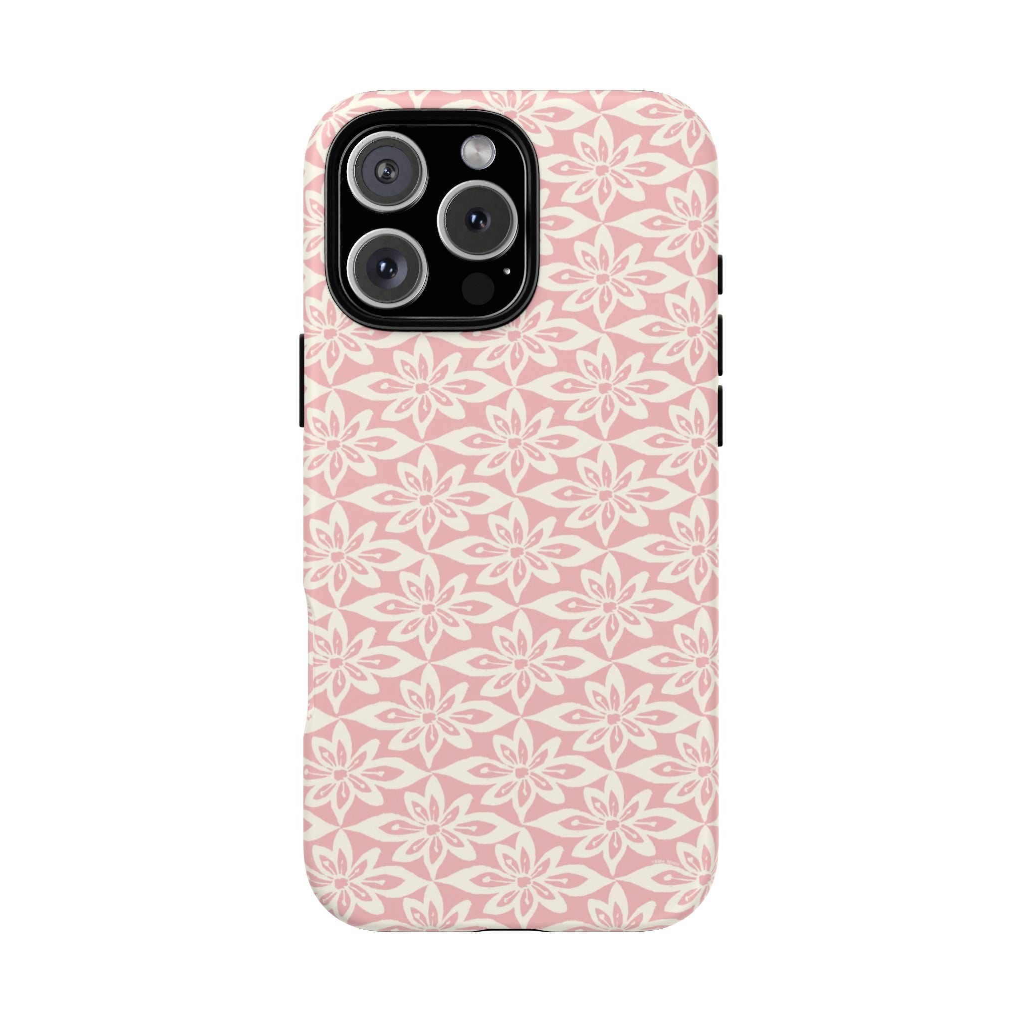 Lily Pastel Pink iPhone 16 Pro Max Matte case — geometric blush lily print on soft pink by Kate Spain