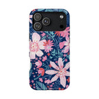 Bonaire MagSafe iPhone 17 Pro Max Case – Glossy | navy, pink, blush tropical floral print