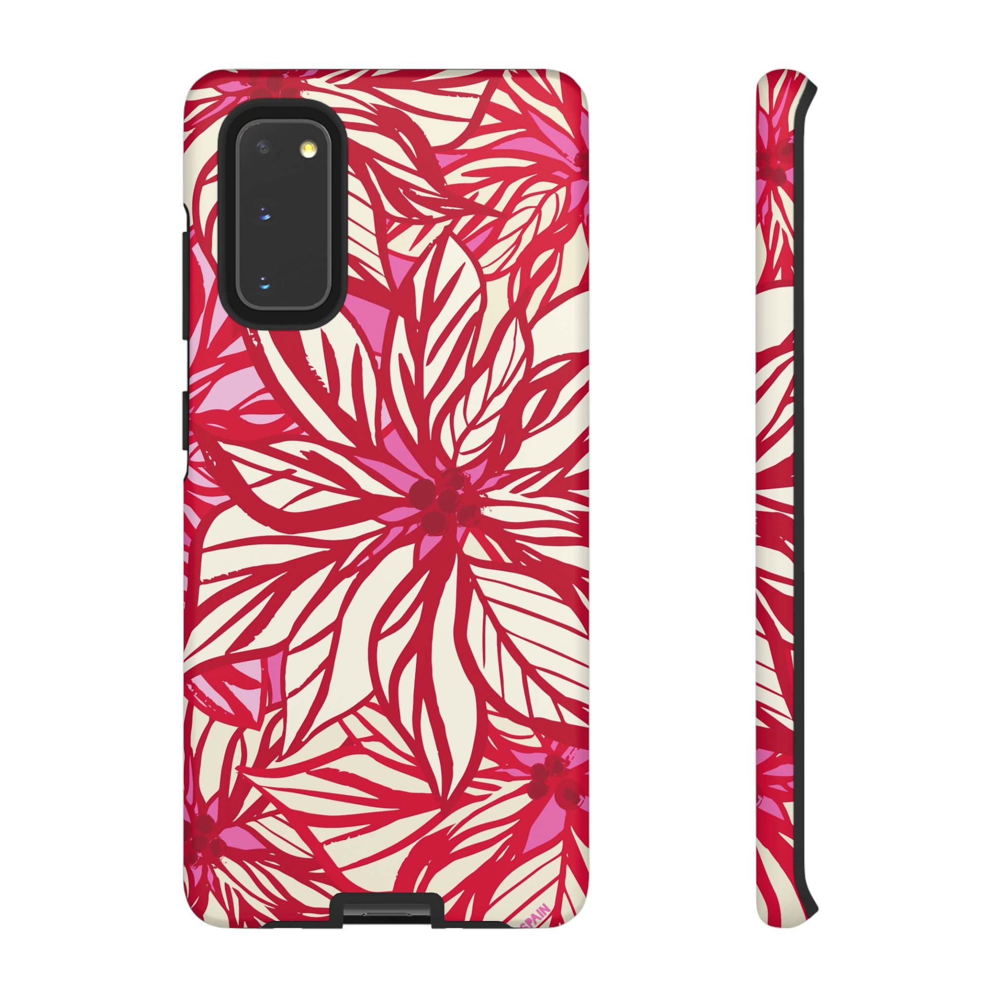 Poinsettia Samsung Galaxy S20 Case – Matte | cream, red, pink poinsettia botanical print