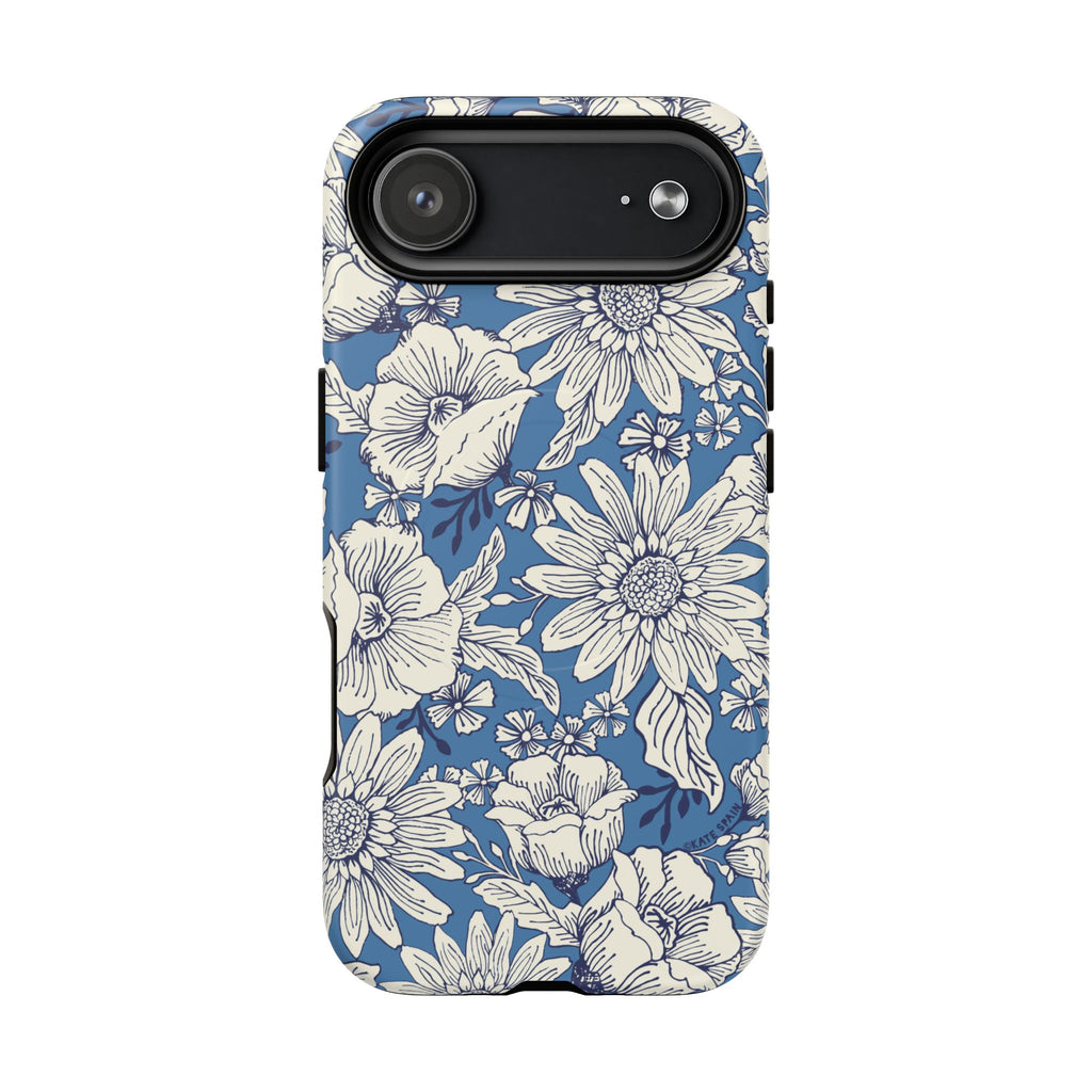 Jardin Blue MagSafe iPhone 17 Air Case – Matte | blue and cream botanical garden print