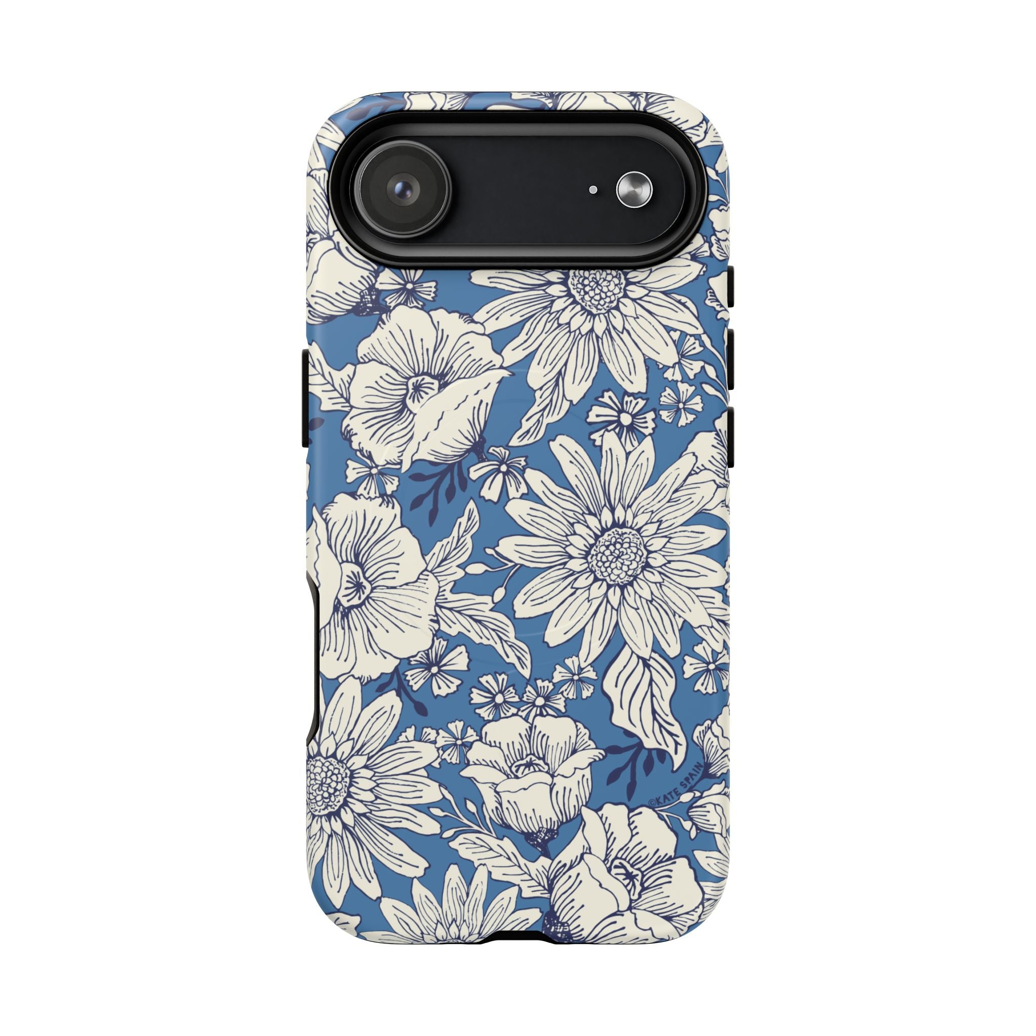 Jardin Blue MagSafe iPhone 17 Air Case – Matte | blue and cream botanical garden print