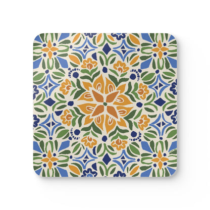 Colorful floral patterned mouse pad on a white background