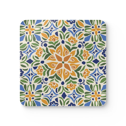 Colorful floral patterned mouse pad on a white background