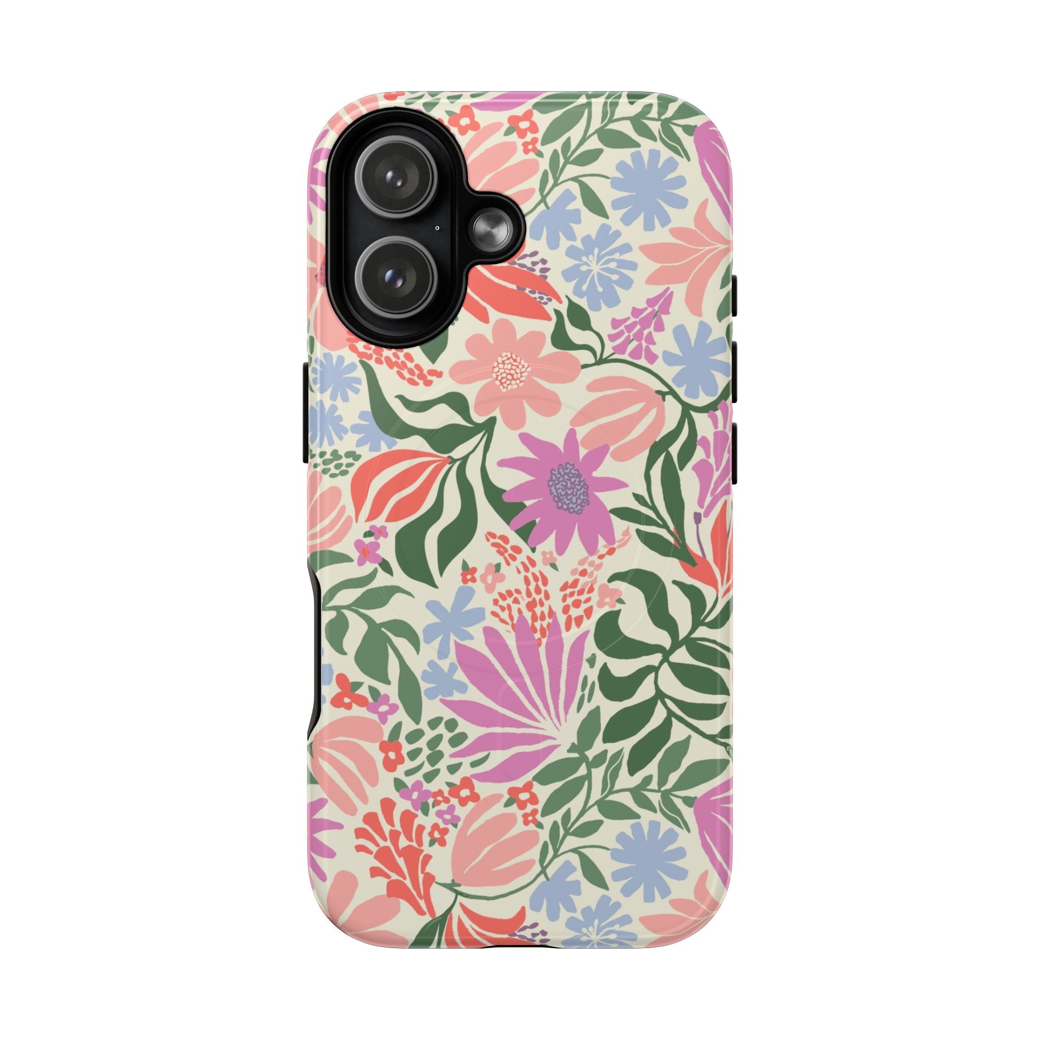 Botanica Pastel MagSafe iPhone 17 Case – Glossy | blush, lavender, sage pastel botanical wildflower print