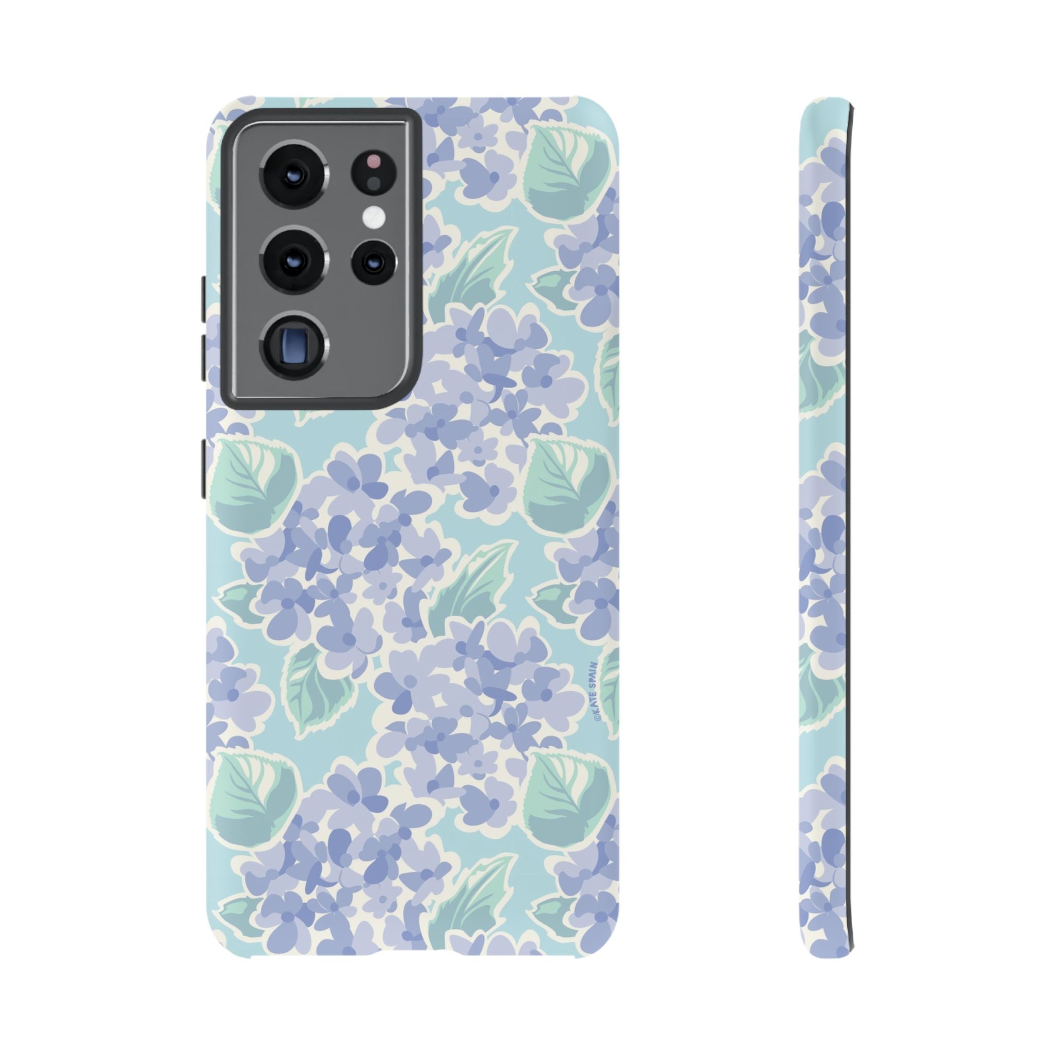 Luxury Nantucket Hydrangea Samsung Galaxy S21 Ultra Case – Matte | white, lavender, mint watercolor hydrangea print