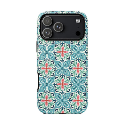Stonecrop Floral Tile iPhone Tough Case