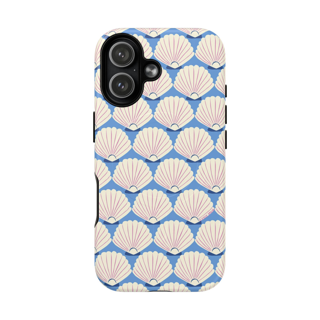 Seashells MagSafe iPhone 17 Case – Matte | periwinkle, cream, blush scallop shell print