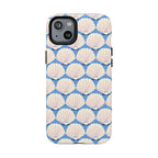 Seashells MagSafe iPhone 14 Plus Case – Matte | periwinkle, cream, blush scallop shell print