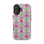 Butterfly Tough iPhone 17 Case – Glossy | cream, magenta, periwinkle butterfly floral print