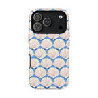 Seashells MagSafe iPhone 17 Pro Case – Matte | periwinkle, cream, blush scallop shell print
