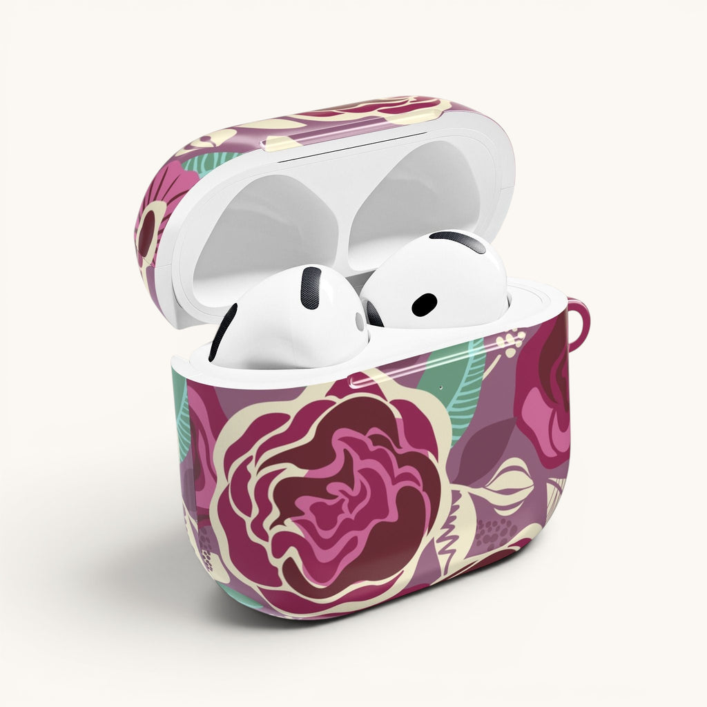 Tea Rose Burgundy AirPods Case