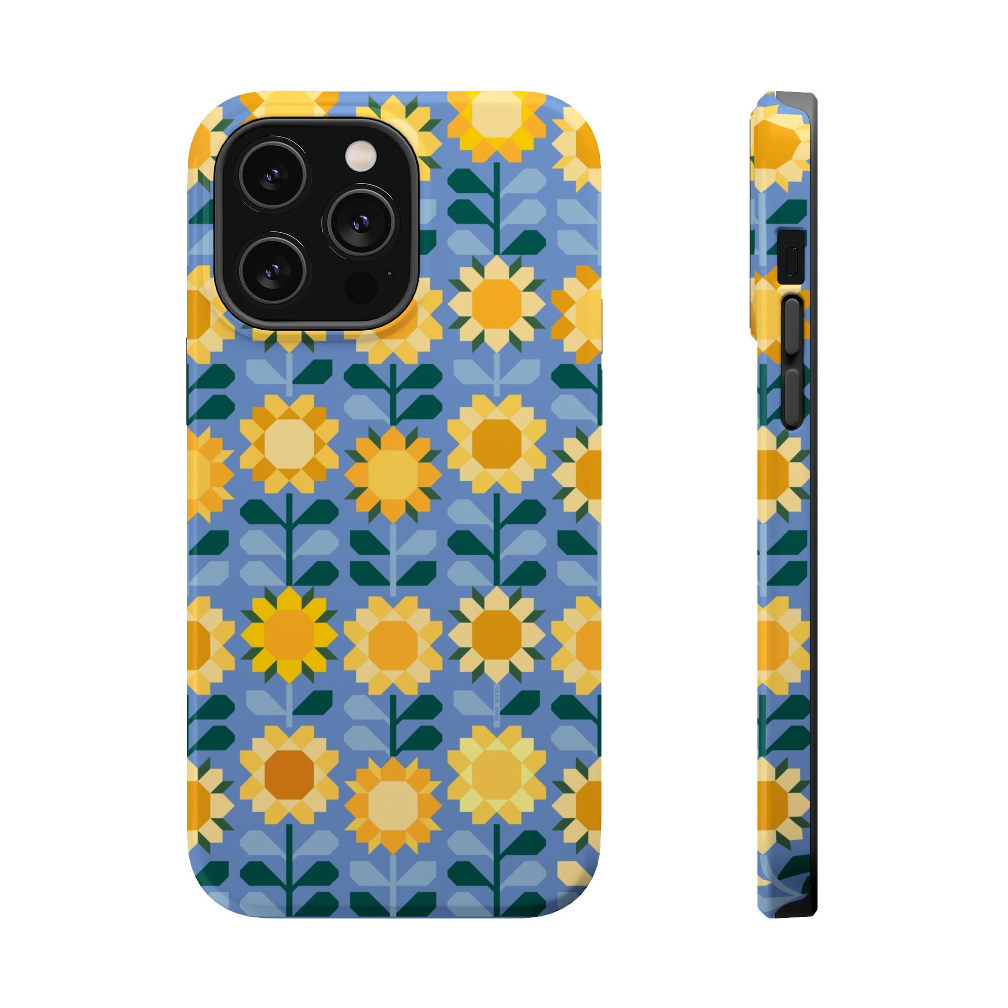 Sunflowers MagSafe tough case for iPhone 14 Pro Max - glossy vibrant sunflower cover