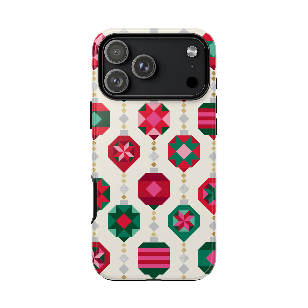 Felicity Ornaments Tough iPhone 17 Pro Max Case – Glossy | holiday ornament print