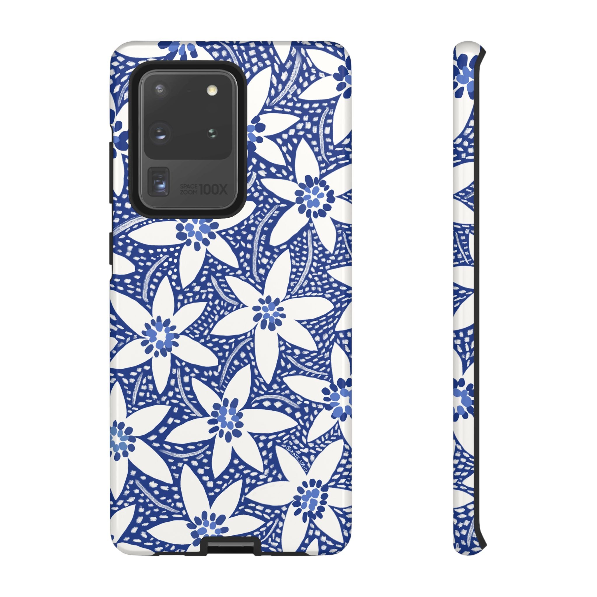 Starflower Samsung Galaxy S20 Ultra Case – Glossy | navy, white geometric starflower print