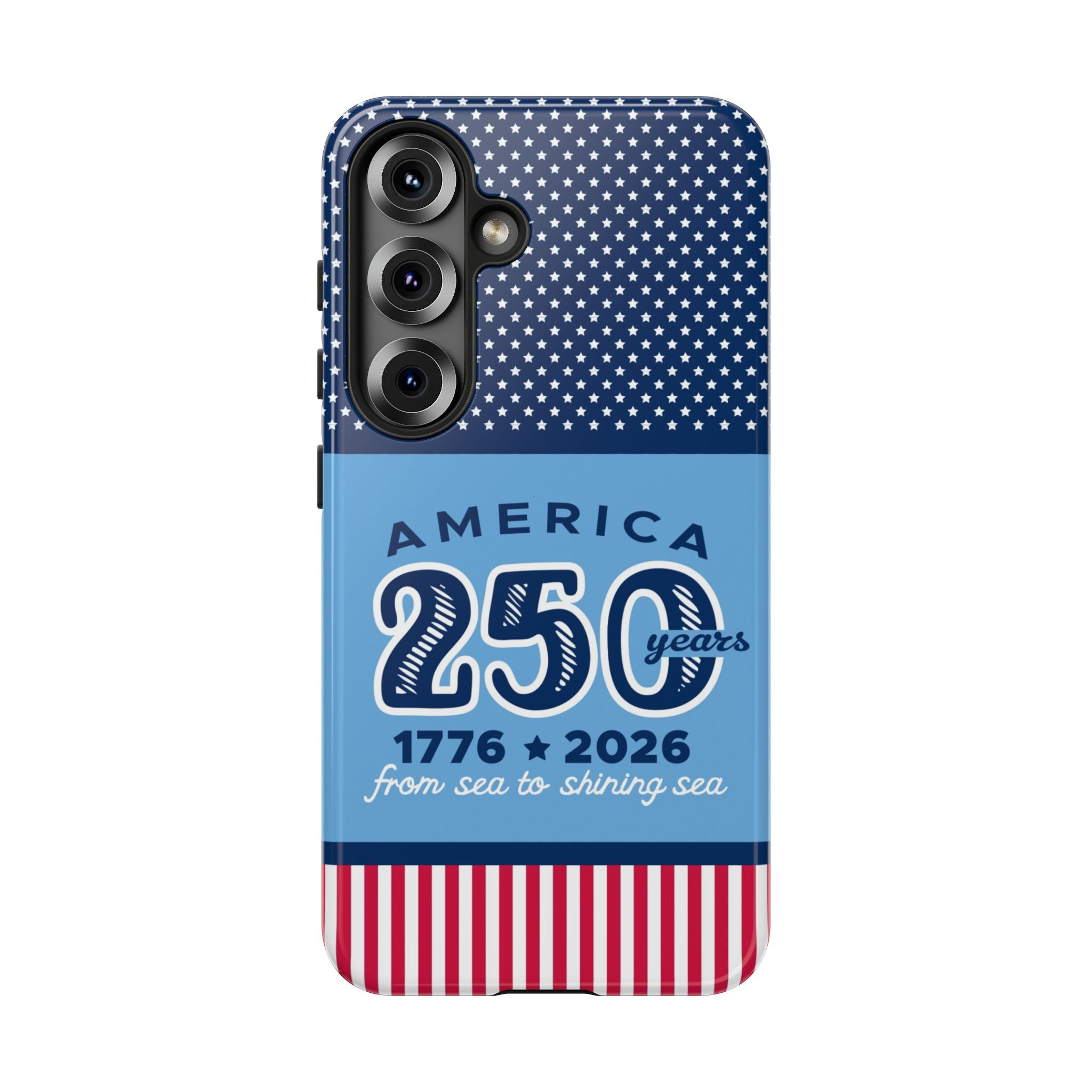 Sea to Shining Sea Samsung Galaxy S23 Case – Glossy | navy, sky blue, red patriotic America 250 commemorative print