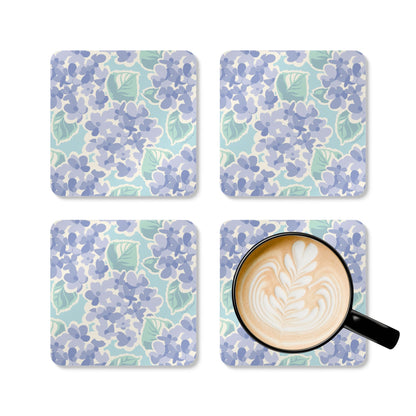 Nantucket Hydrangea Cork Coaster Set