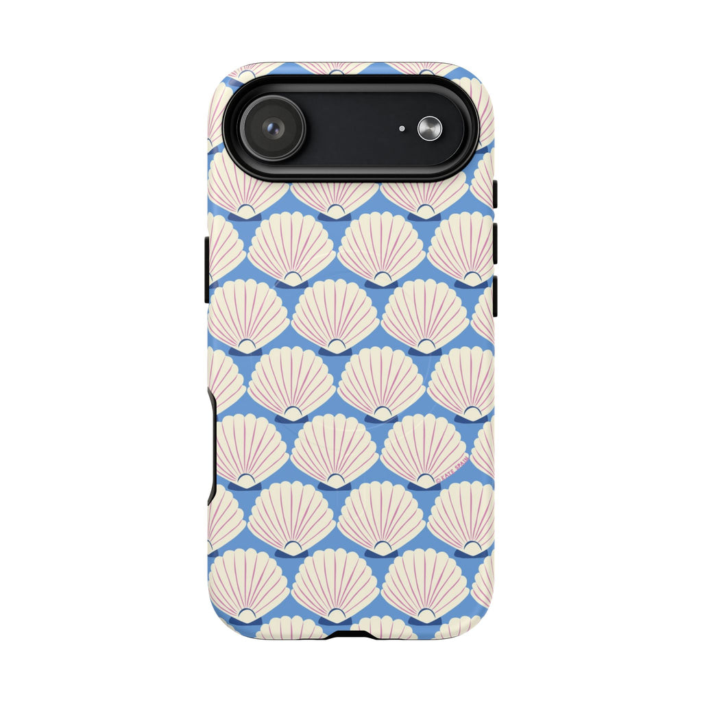 Seashells MagSafe iPhone 17 Air Case – Matte | periwinkle, cream, blush scallop shell print