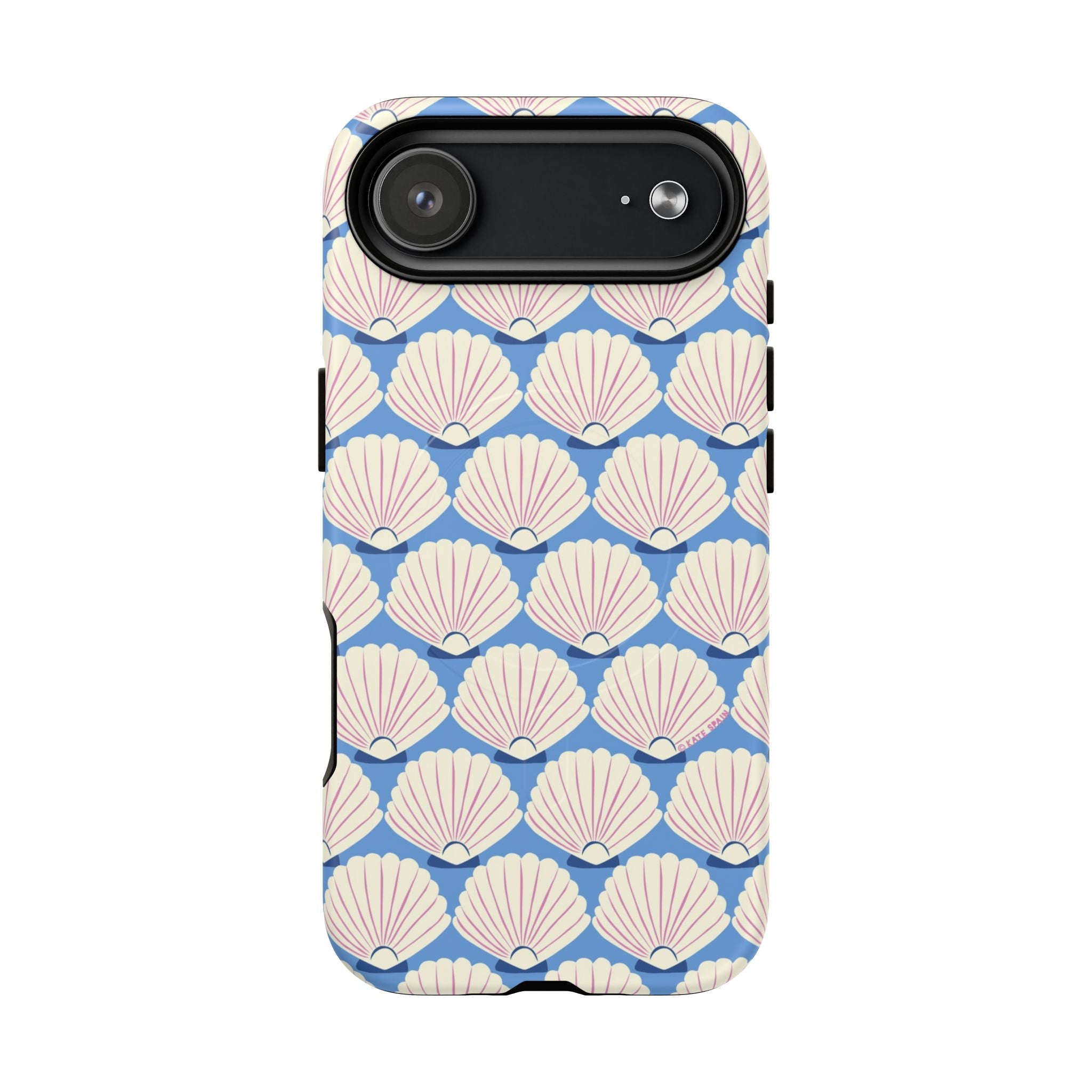 Seashells MagSafe iPhone 17 Air Case – Matte | periwinkle, cream, blush scallop shell print