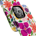 Happy Blooms Tough iPhone 16 Pro Max Case – lifestyle/angled shot