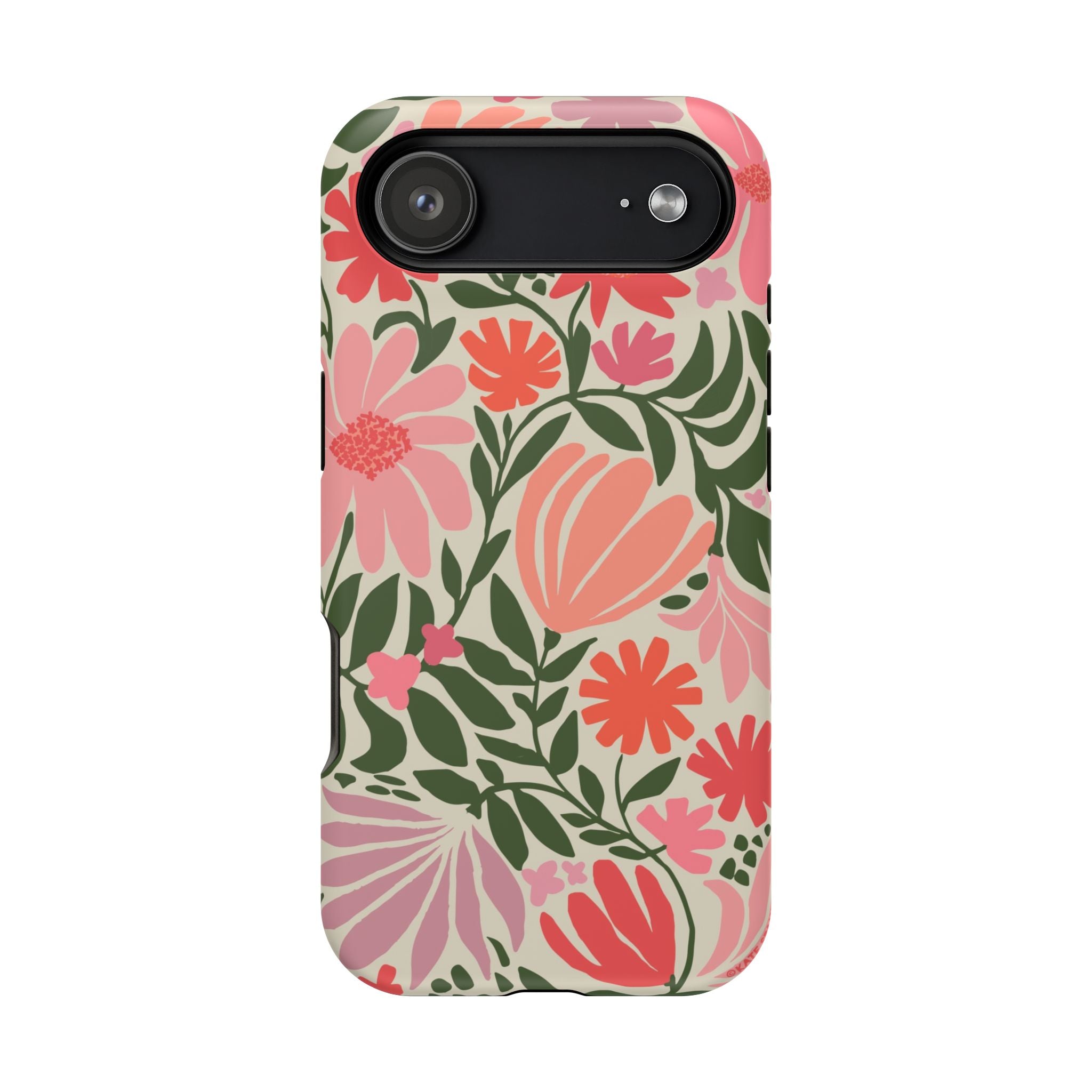 Botanica MagSafe iPhone 17 Air Case – Matte | coral, pink, sage green botanical wildflower print