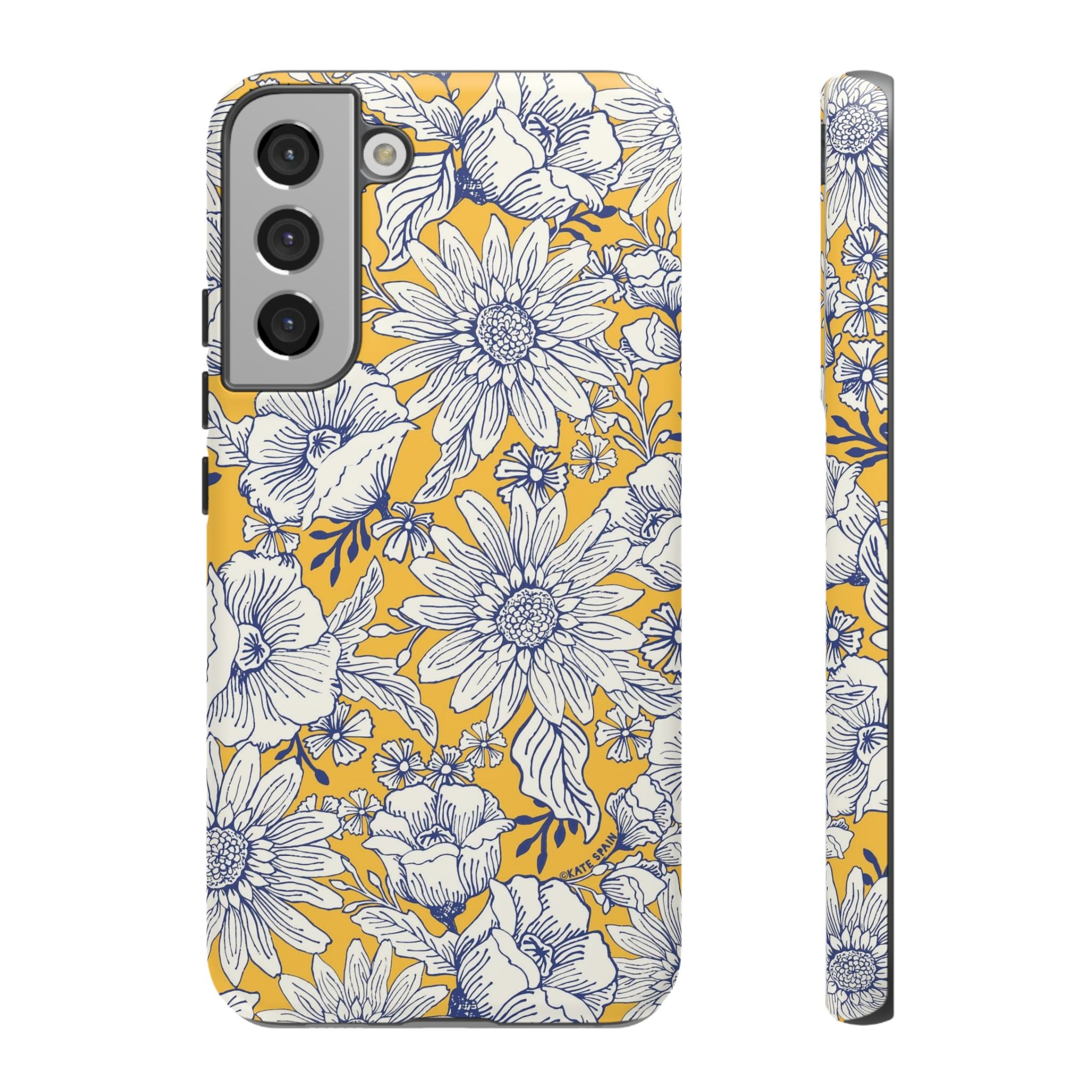 Luxury Jardin Samsung Galaxy S22 Plus Case – Matte | yellow, cream, blue botanical floral print