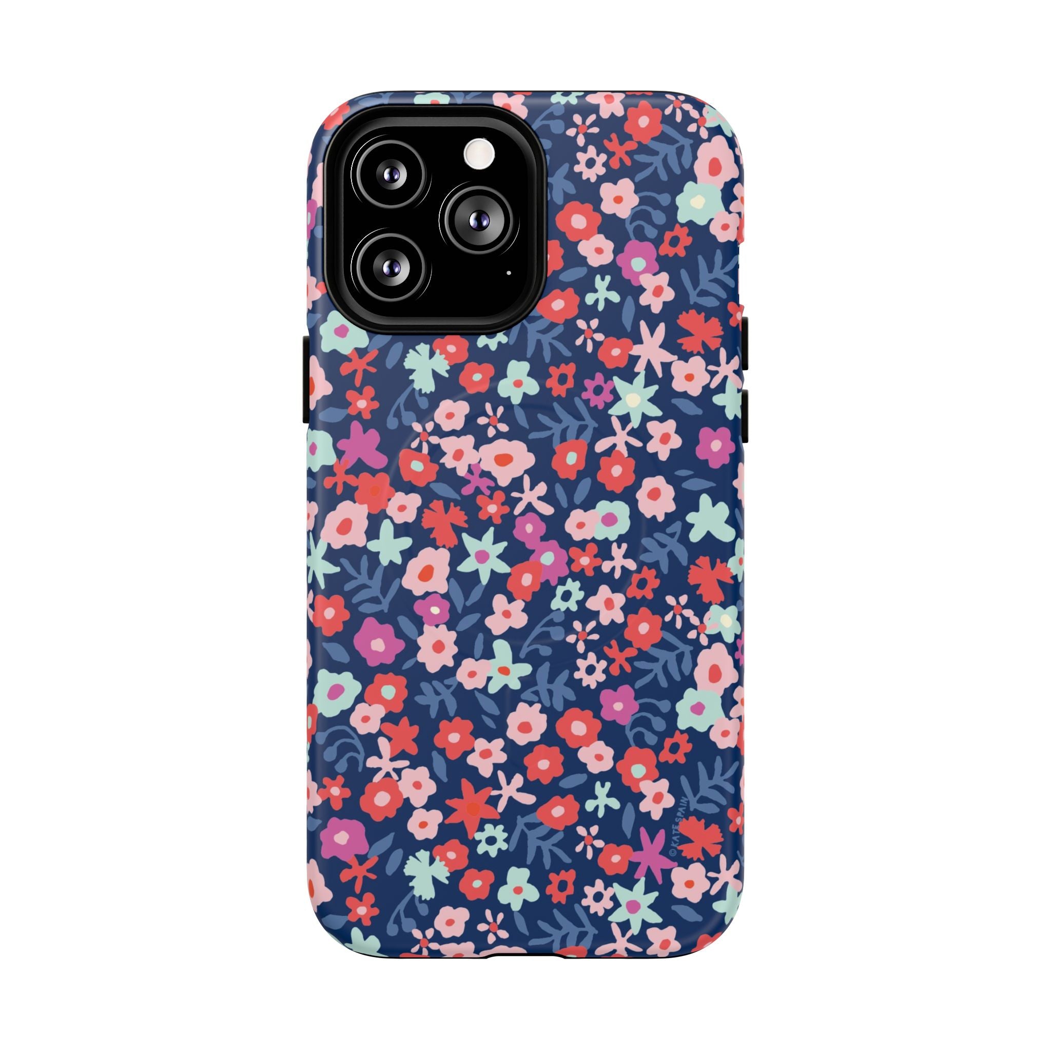 Primrose MagSafe iPhone 13 Pro Max Case – Matte | navy, pink, white ditsy floral print
