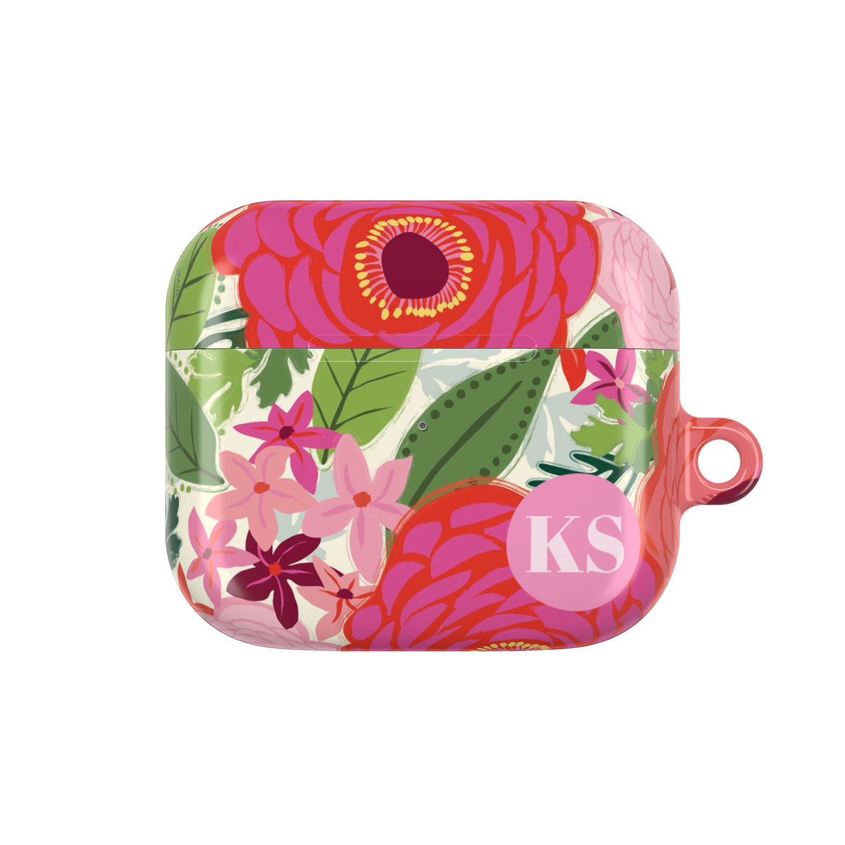 Bloomerie Fuchsia Personalized AirPods Case