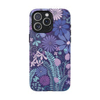 Terrain Night MagSafe iPhone 15 Pro Max Case – Matte | navy, purple, aqua botanical woodland floral print