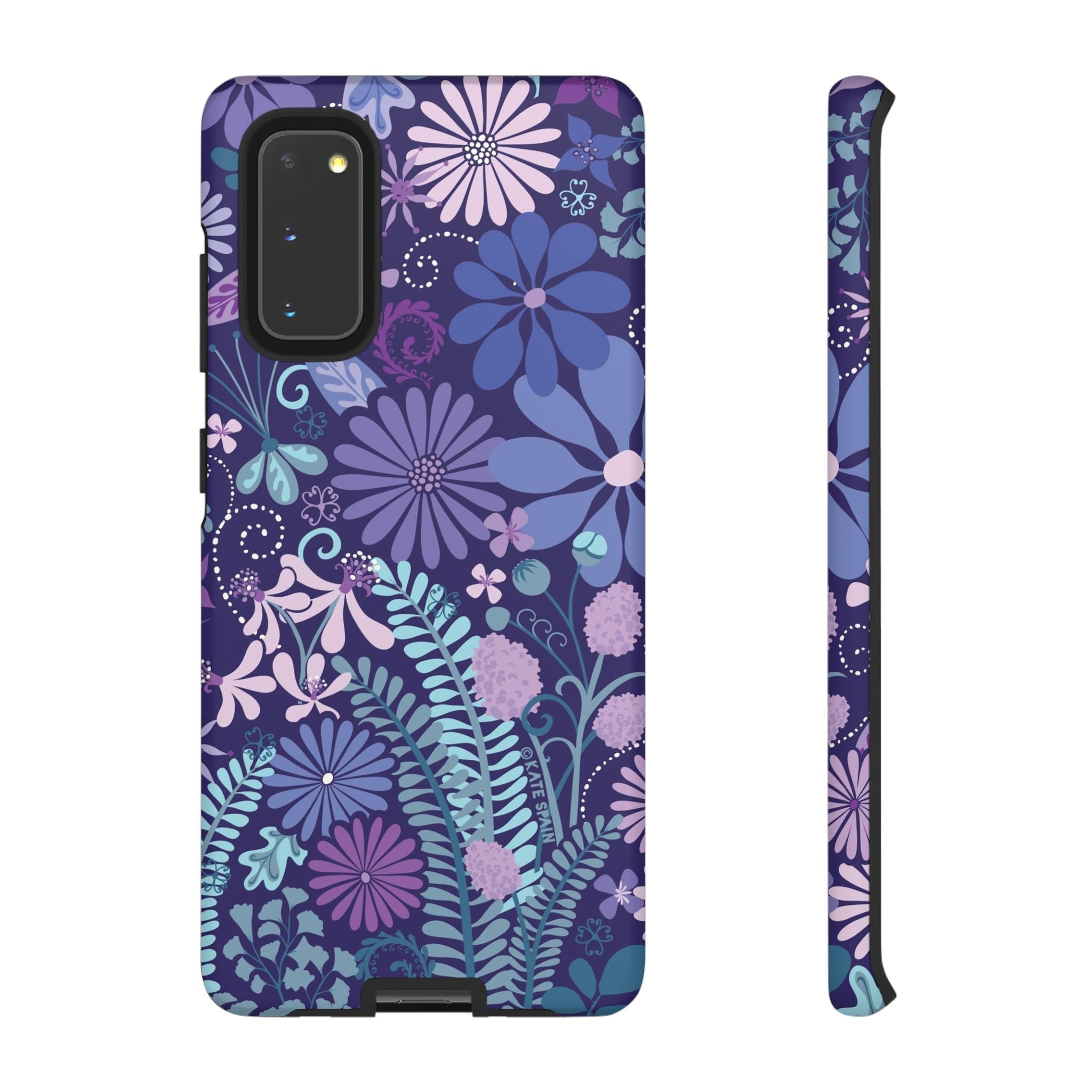 Luxury Terrain Samsung Galaxy S20 Case – Matte | navy, purple, aqua botanical woodland floral print