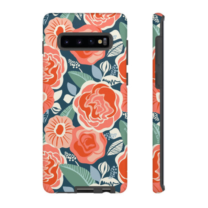 Tea Rose Navy Samsung Galaxy Tough Case