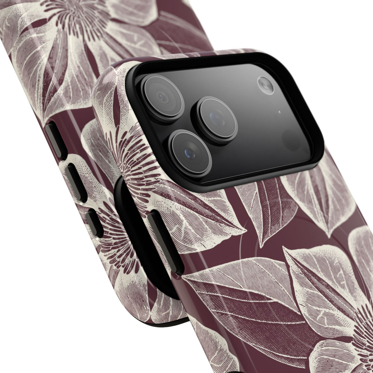 Vintage Bloom Burgundy iPhone MagSafe Case