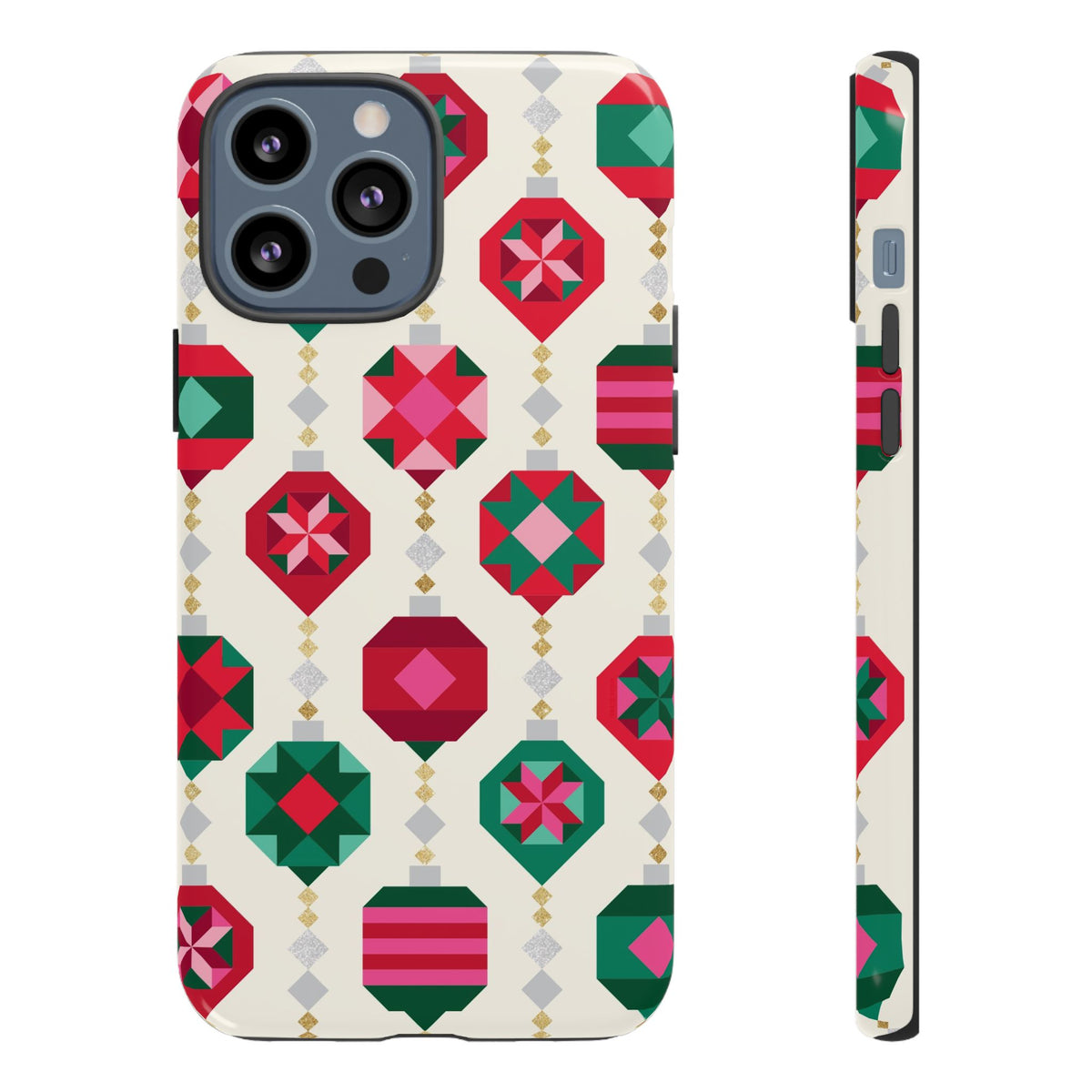 Felicity Ornaments Tough iPhone 13 Pro Max Case – Glossy | holiday ornament print