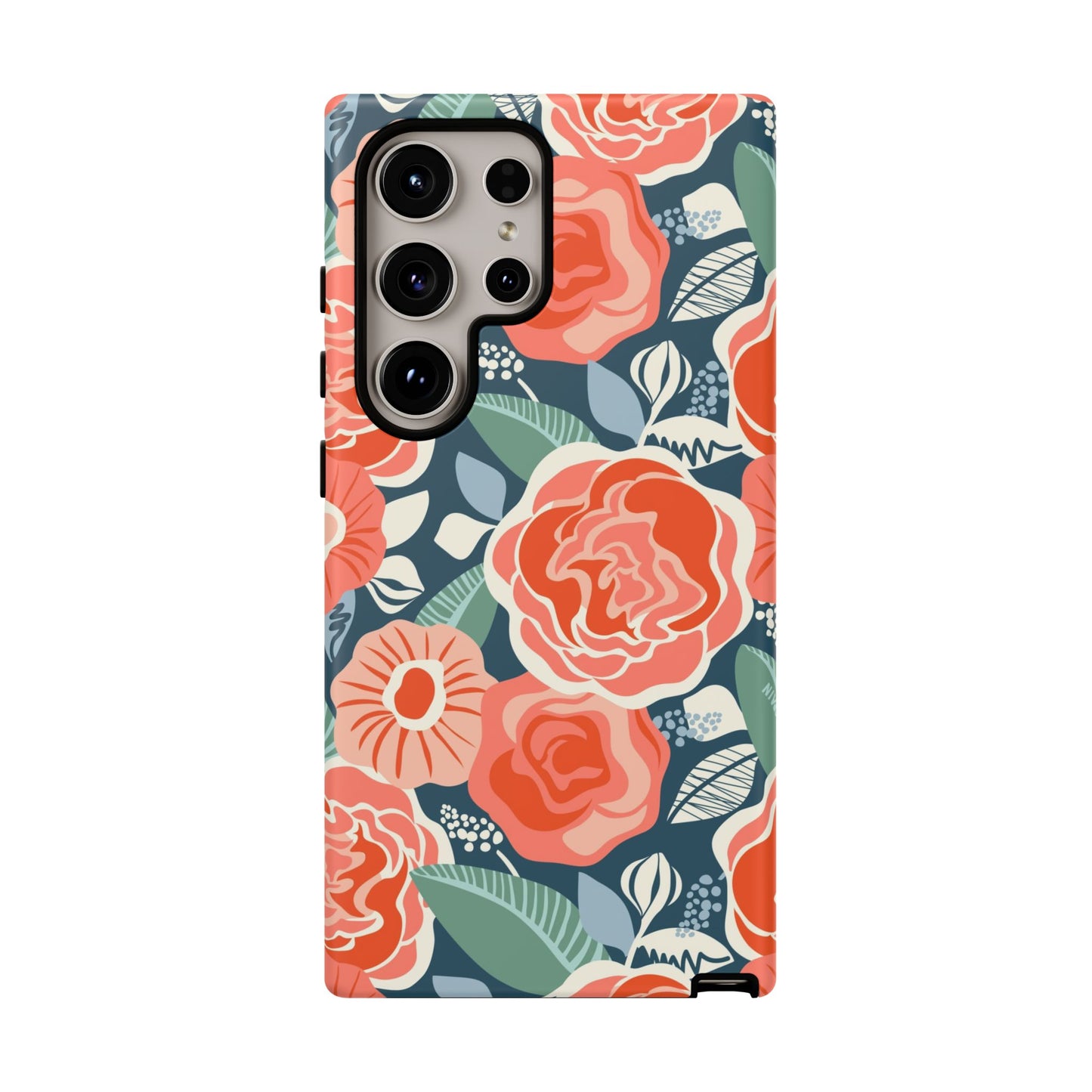 Tea Rose Navy Samsung Galaxy Tough Case