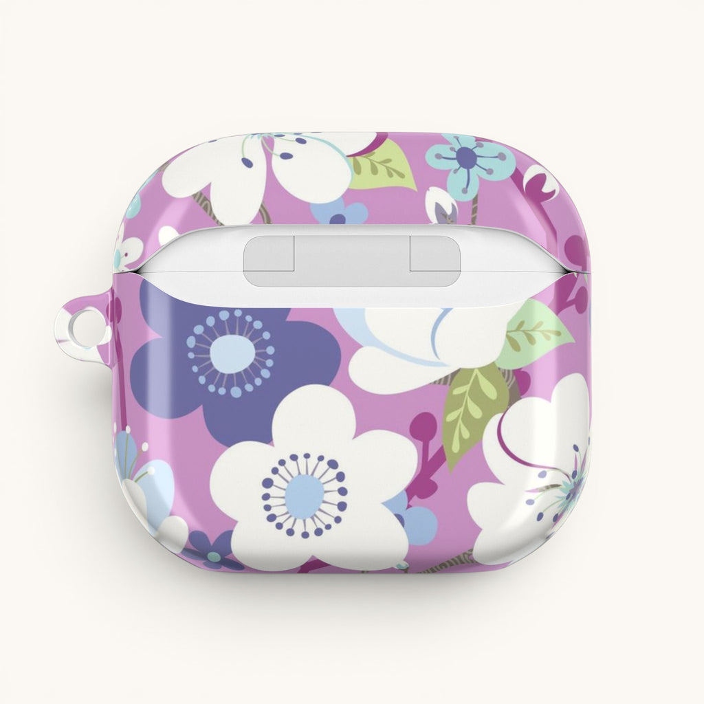 Purple Cherry Blossom AirPods Case