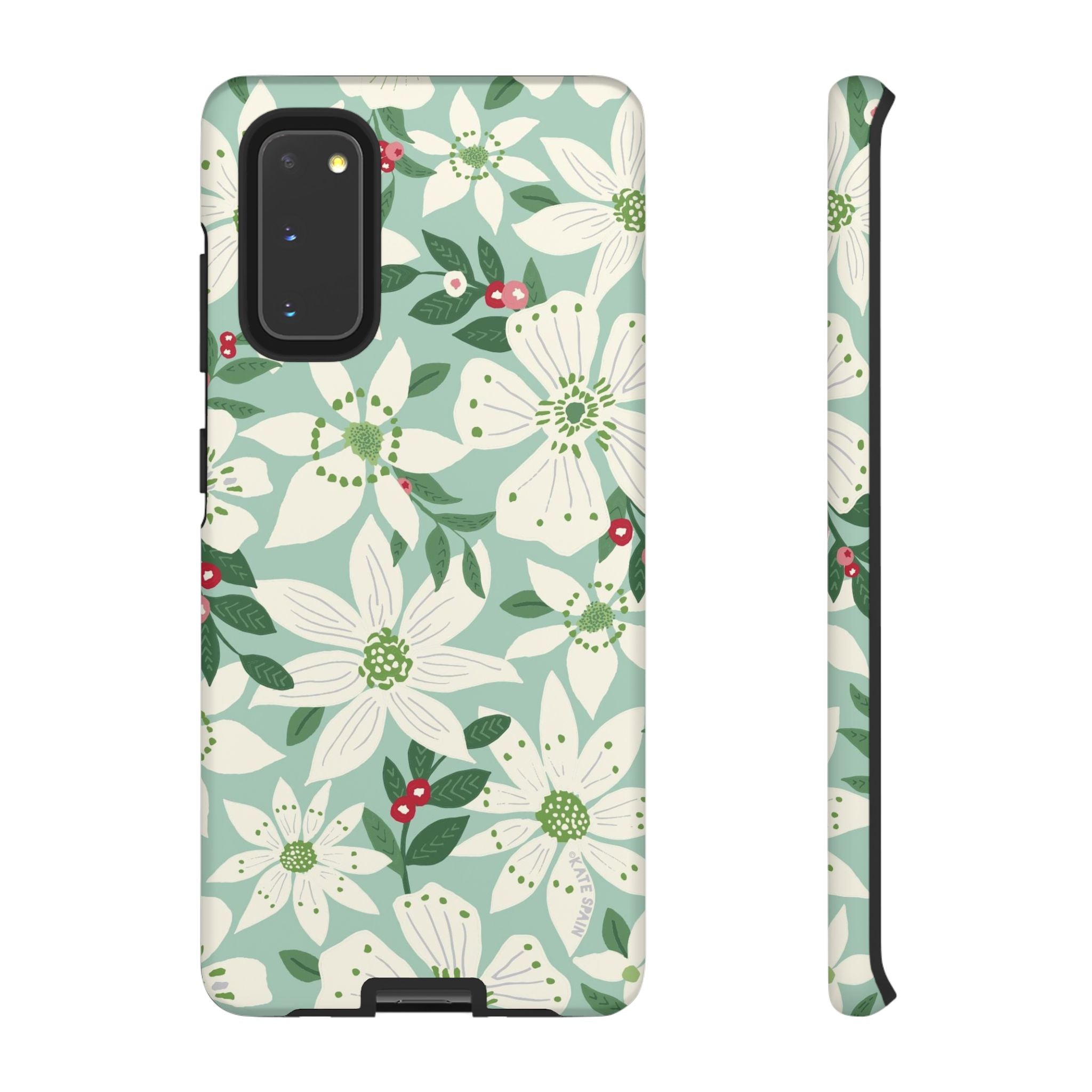 Gardenia Samsung Galaxy S20 Case – Matte | white, cream, green gardenia botanical print
