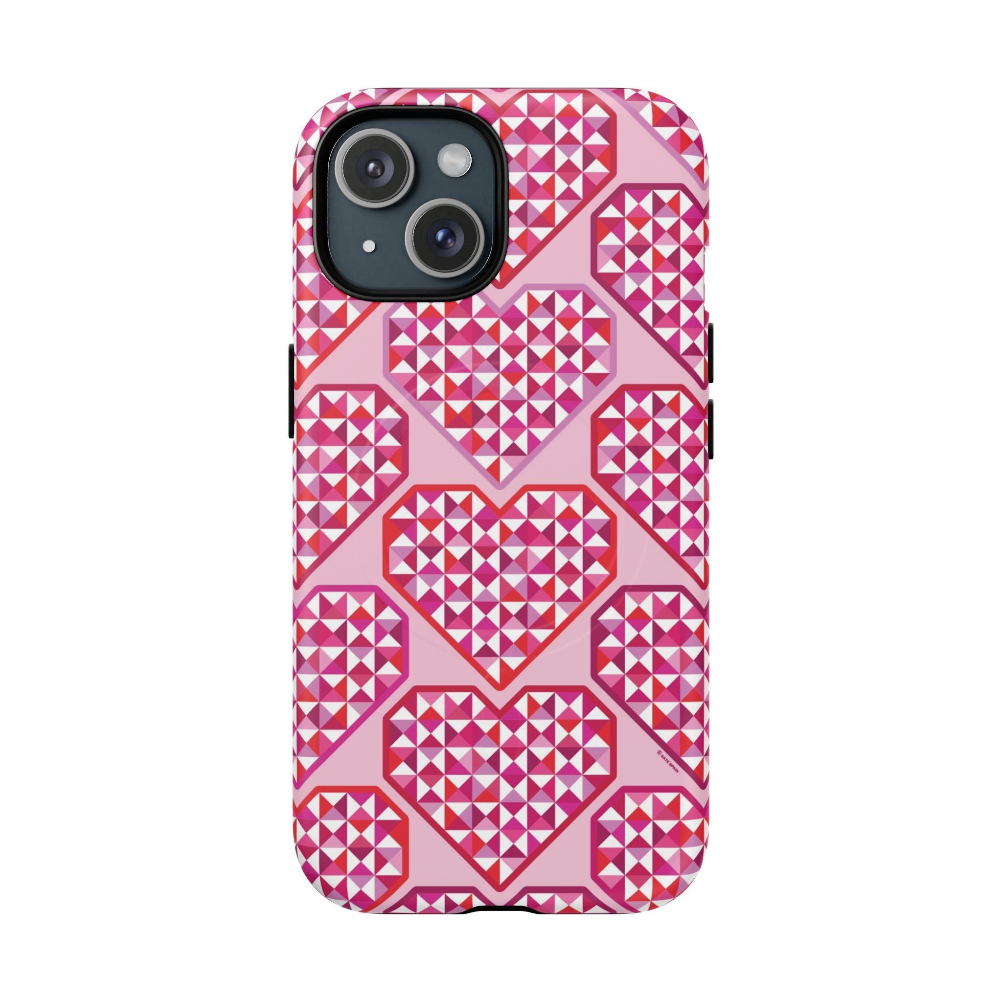 Pink Pyramid Heart MagSafe iPhone Case